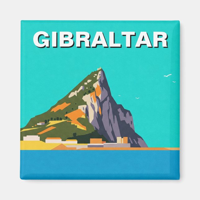 Aimant Gibraltar Travel Abstrait Art (Devant)