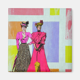 Aimant Gibson Girls in a Mondrian Motif