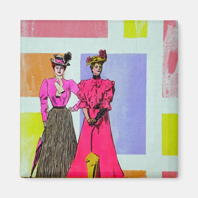Aimant Gibson Girls in a Mondrian Motif (Devant)