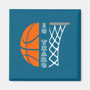 Aimant Gif d'anniversaire de basketball pour garçons de 1