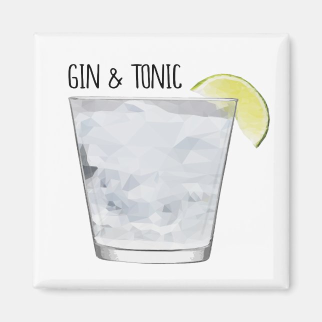 Aimant "Gin & Tonic" pour Bar Kitchen Art géométri (Devant)