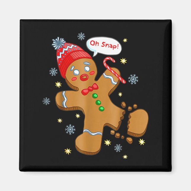 Aimant Gingerbread Man Cookie Ugly Sweater Oh Snap Christ (Devant)