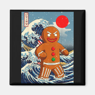 Aimant Gingerbread-zilla Art Japonais Vintage Drôle Noël