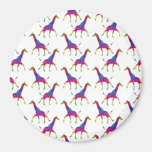 Aimant Giraffe de couleur arc-en-ciel