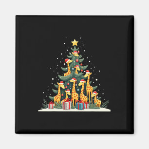 Aimant Giraffe de Noël Amateurs de girafe Noël Noël Ho
