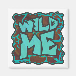 Aimant Giraffe Impression Brown et Turquoise