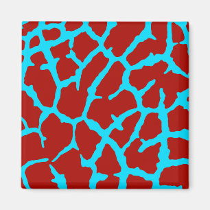 Aimant Giraffe Imprimé Rouge Cyan