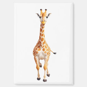 Aimant Giraffe Joyeux Joueur Jouer Jumping Dans L'Air Joy