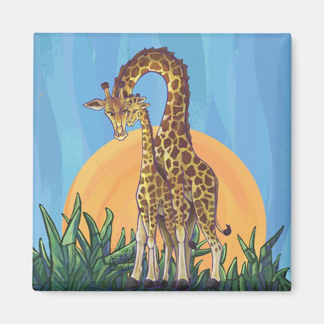 Aimant Giraffe maman et bébé (Devant)