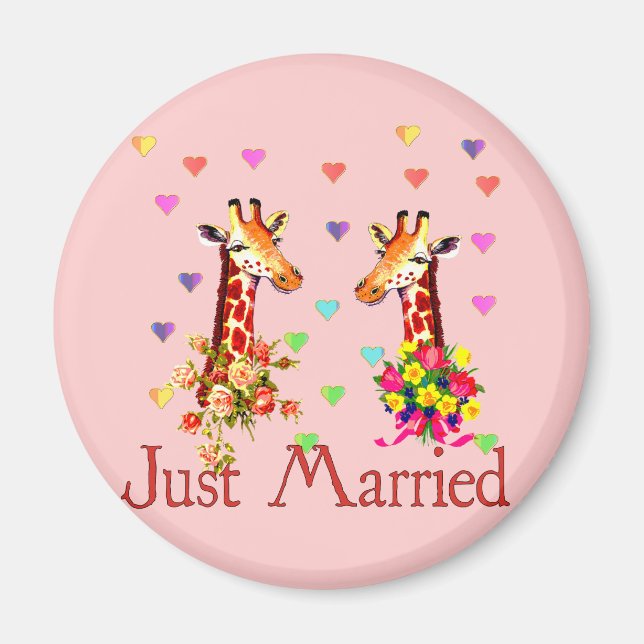 Aimant Giraffes mariages (Devant)