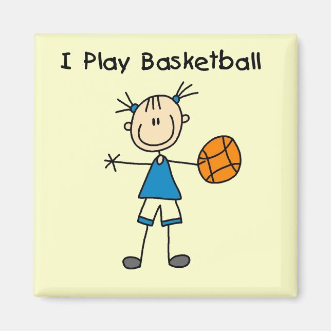 Aimant Girl I Jouer maillots et cadeaux de basket-ball (Devant)