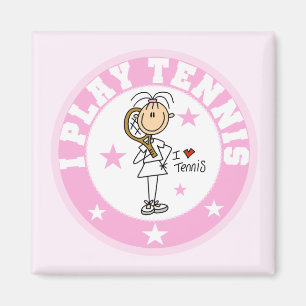 Aimant Girl I Play Tennis Tshirts et cadeaux