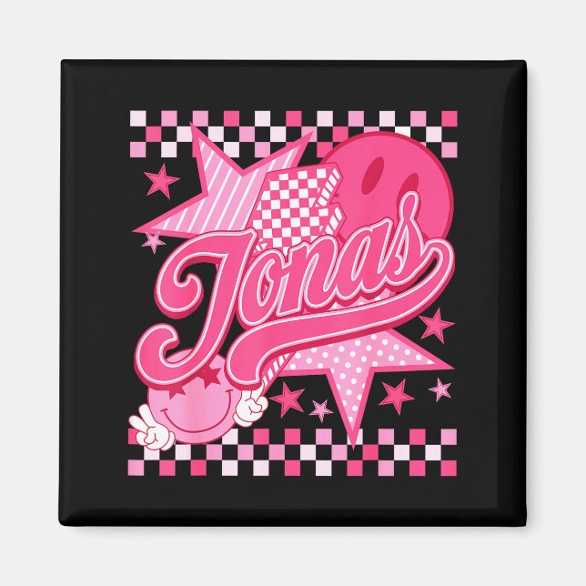 Aimant Girl Retro Jonas Groovy Flower First Name D 80's  (Devant)