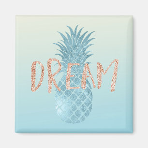 Aimant Girly Aqua Glam Tropical Ananas Pink Dream
