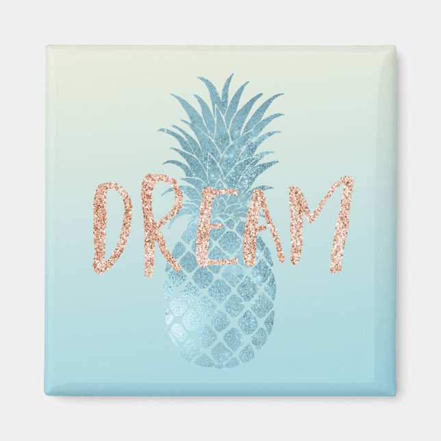 Aimant Girly Aqua Glam Tropical Ananas Pink Dream (Devant)