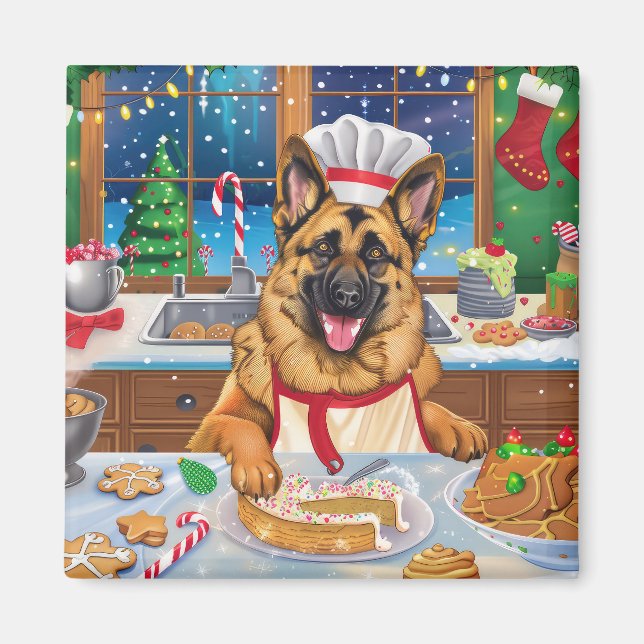 Aimant Gîtes bergers allemands : Noël festif (Devant)