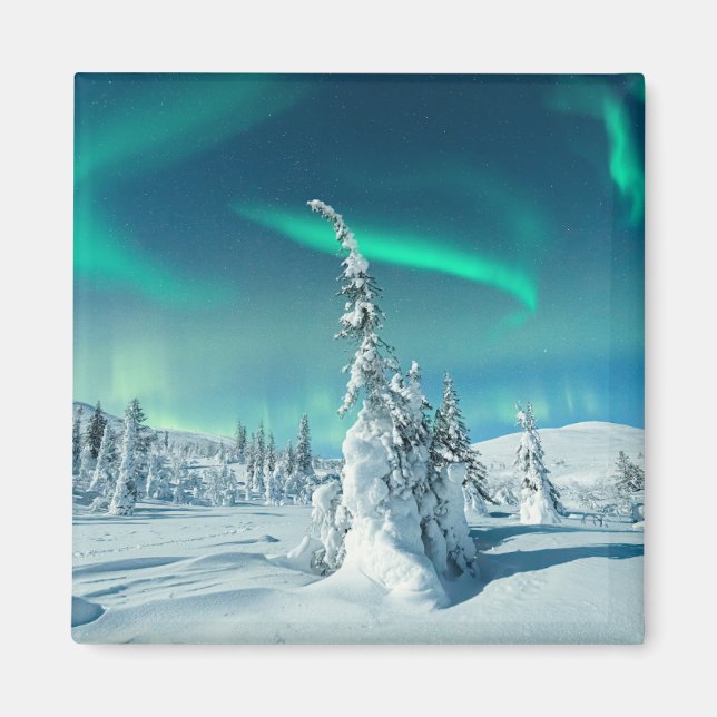 Aimant Glace et neige | Northern Lights, Laponie, Finland (Devant)