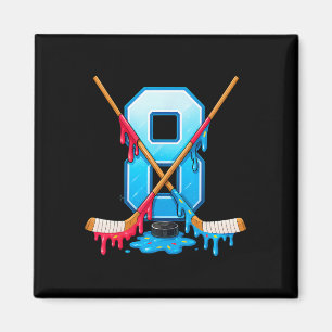 Aimant Glace hockey 8 ans goutte jeunesse 8e anniversaire