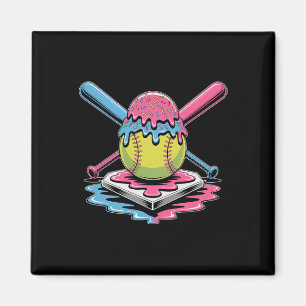 Aimant Glace qui goutte Softball - Joueuse de softball mi