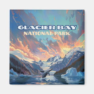 Aimant Glacier Bay National Park Alaska Whale Vintage