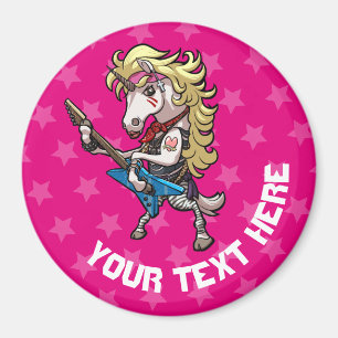 Aimant Glam en métal cheveux Unicorne avec dessin de la g
