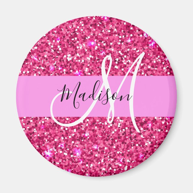 Aimant Glam Girly Hot rose Parties scintillant étincelles (Devant)
