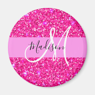 Aimant Glam Girly Parties scintillant rose étincelle Nom