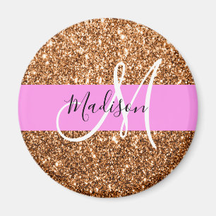 Aimant Glam Pink & Copper Parties scintillant étincelles 