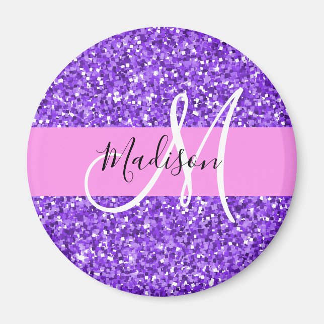 Aimant Glam Purple & Pink Parties scintillant Étincelle N (Devant)
