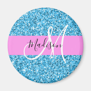 Aimant Glam Sky Blue Parties scintillant rose étincelles 