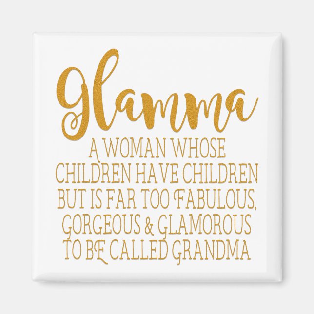 Aimant Glamma - Grand-mère fabuleuse (Devant)