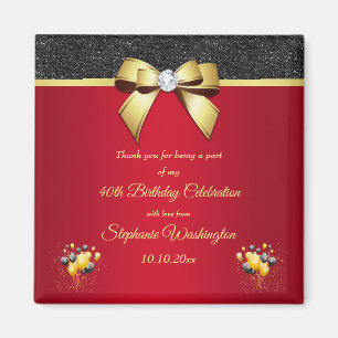 Aimant Glamorous, Romantic Elegance Birthday Thank You