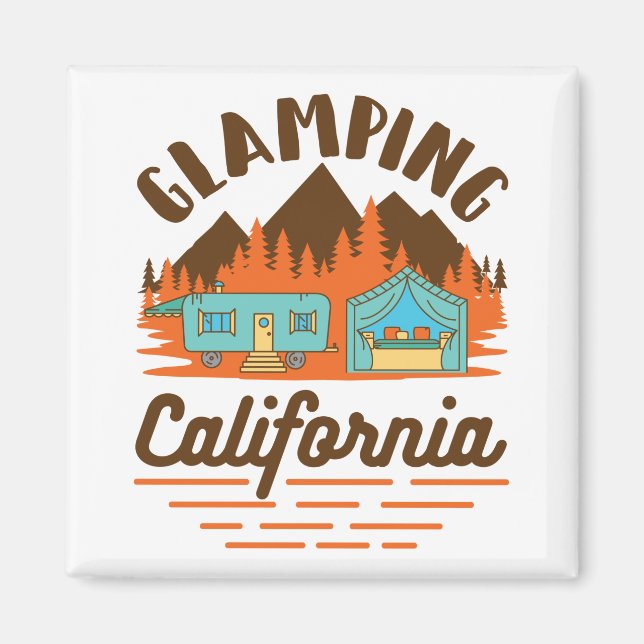 Aimant Glamping California Glamper Camping Femmes (Devant)