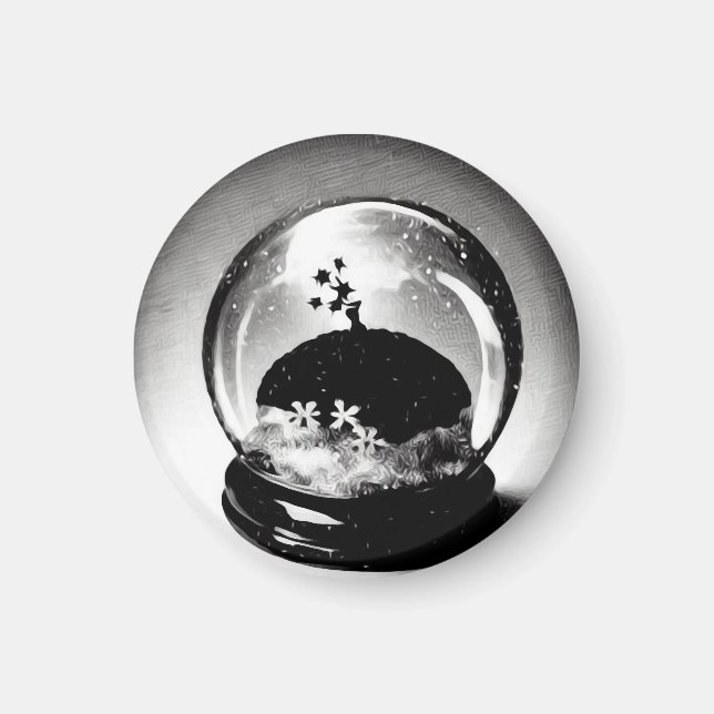 Aimant Globe de neige surréaliste (Devant)