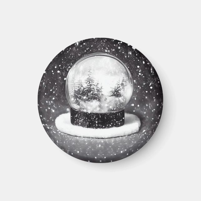 Aimant Globe des neiges d'hiver (Devant)