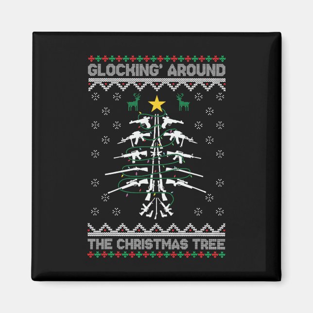 Aimant Glocking Around The Christmas Tree Ugly Christmas  (Devant)