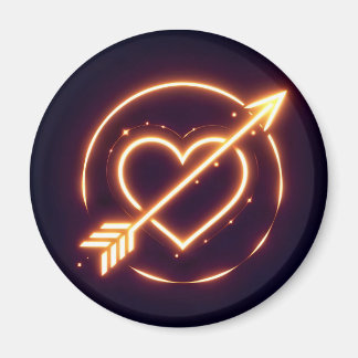 Aimant glowing image of a heart with cupid's arrow