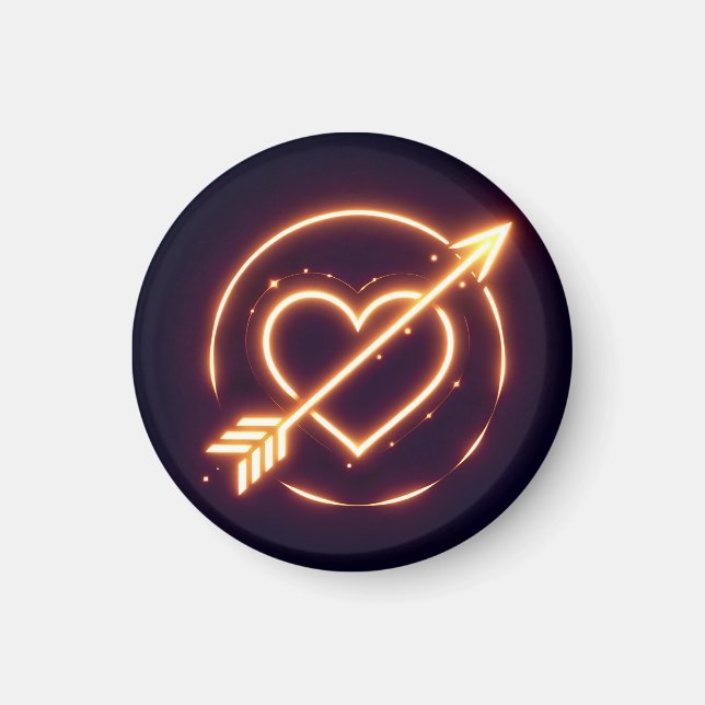 Aimant glowing image of a heart with cupid's arrow (Devant)