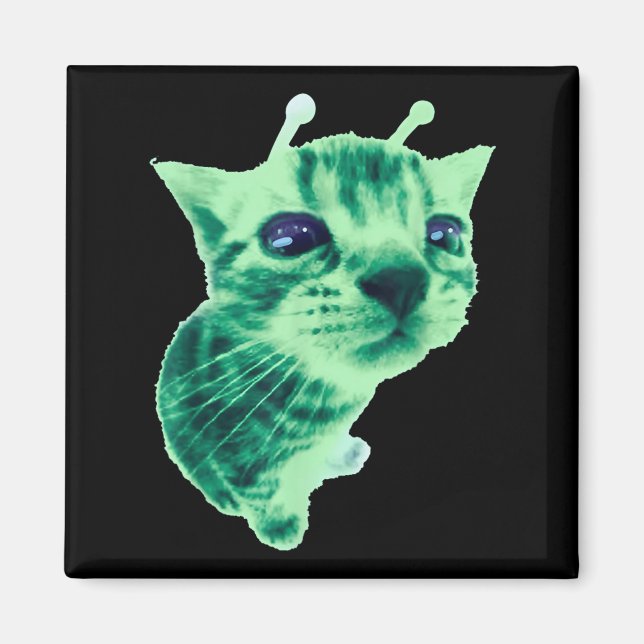 Aimant Gnarp Chat Silly Alien Chat Mème Brainrot Mème Drô (Devant)