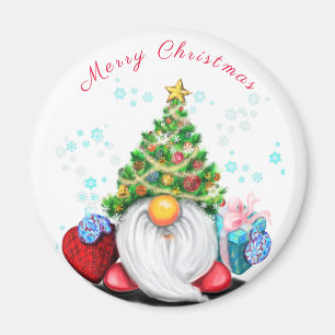 Aimant Gnome avec l'arbre de Noël Casquette et l'aimant c