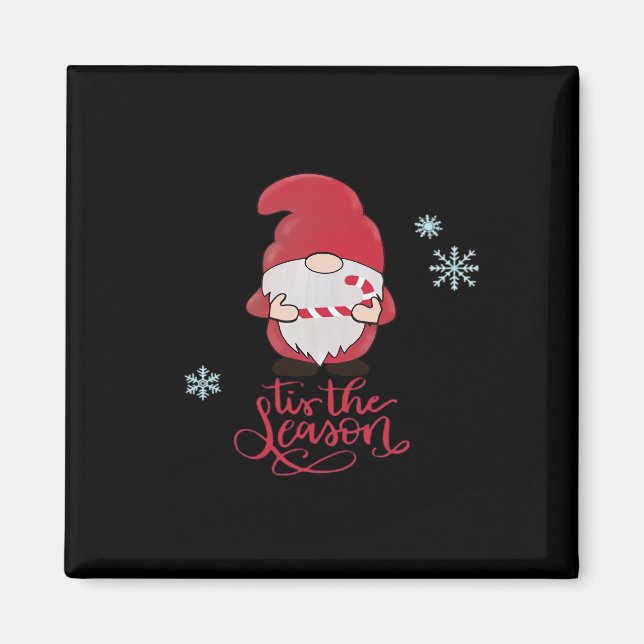 Aimant Gnome de Noël avec canne à canne (Devant)