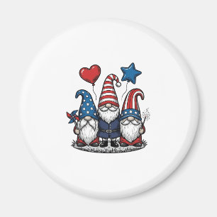 Aimant Gnome Patriotique Gravure Vintage Design Vectoriel