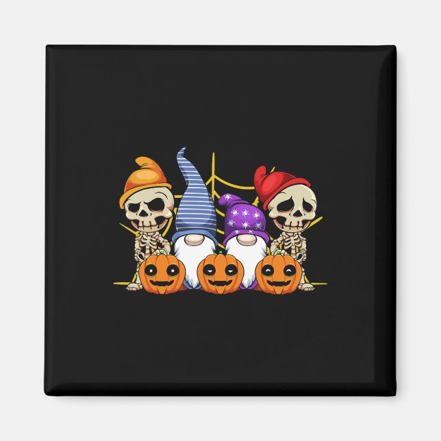 Aimant Gnome Squelette Lazy Costume d'Halloween Cute Citr (Devant)