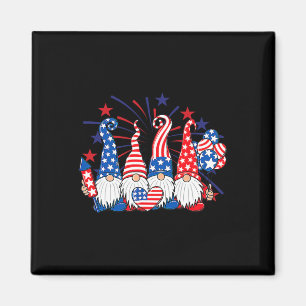 Aimant Gnomes du 4 juillet Drapeau américain patriotique 