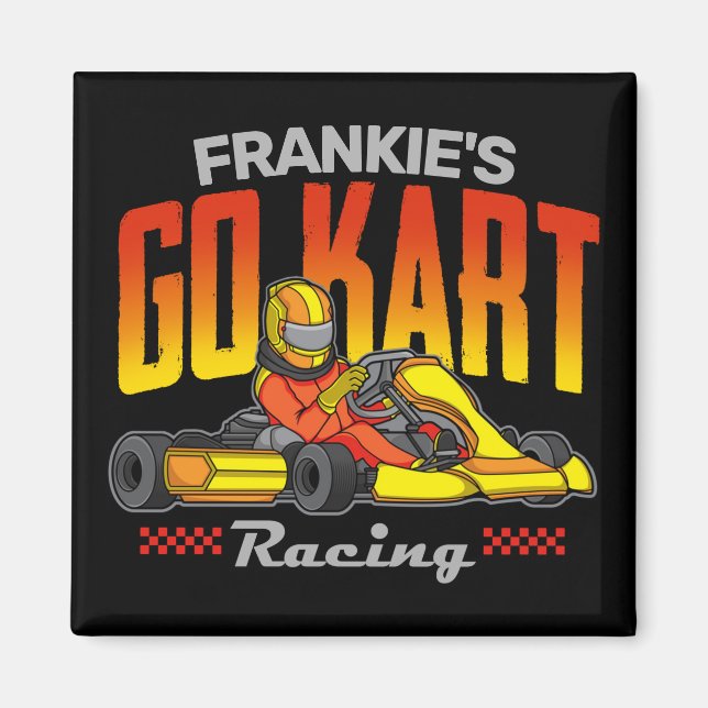 Aimant Go Kart Racing Personnalisé Motorsport Karting (Devant)