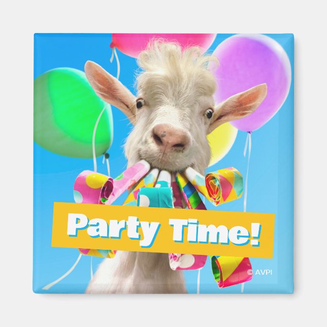 Aimant Goat with Party Blowers (Devant)