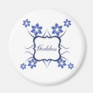 Aimant Goddess Floral Magnet, Bleu Vibrant