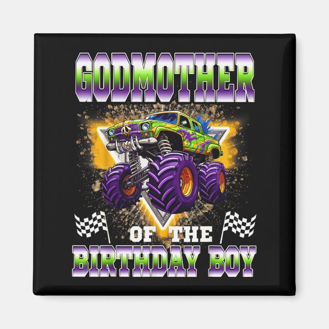Aimant Godmother Of The Birthday Boy Monster Truck Birthd (Devant)