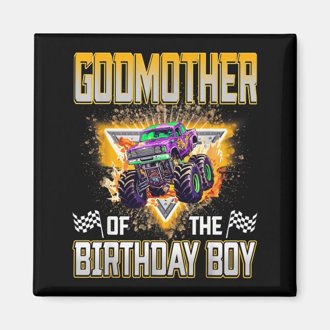 Aimant Godmother Of The Birthday Boy Monster Truck Birthd (Devant)