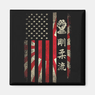 Aimant Goju Ryu Karate USA Drapeau Américain Japonais Doj